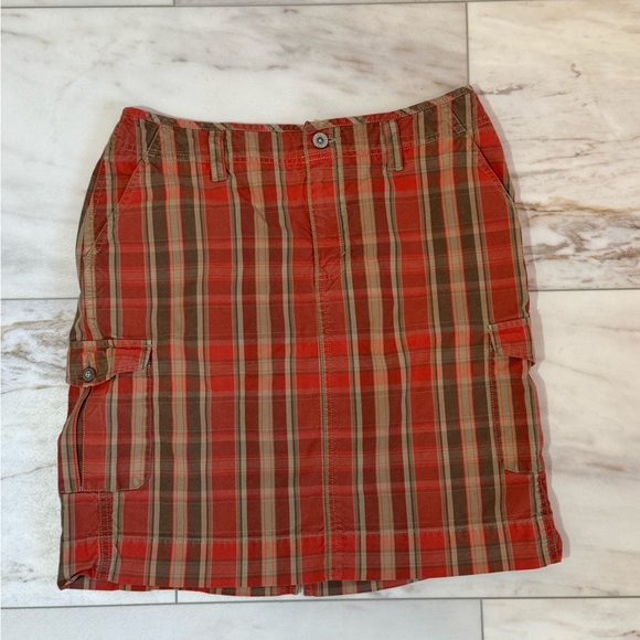 Eddie Bauer Plaid Cargo Skirt Size 8 | 100% Cotton - Picture 1 of 7